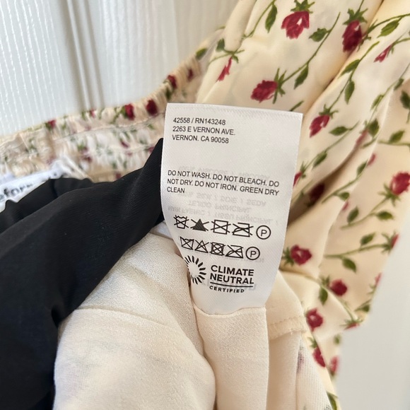 Reformation Lux Silk Top in Madison White Floral Off Shoulder - Picture 6 of 6